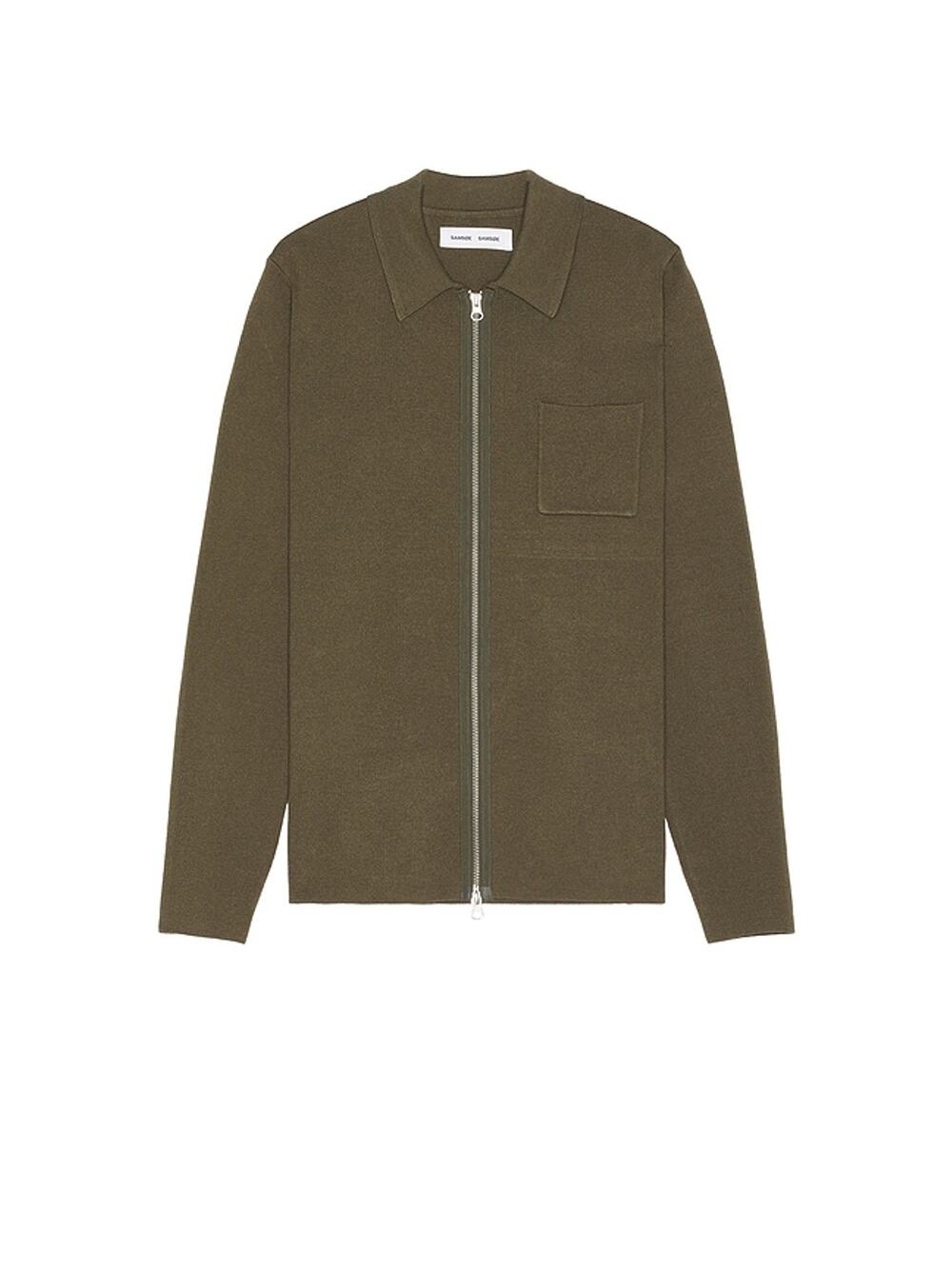 Samsoe Minimalist Green Guna X Zip Sweater Size M